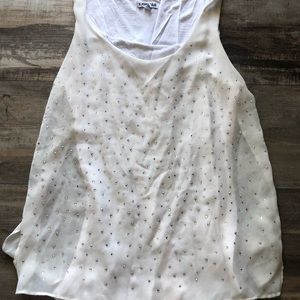EXPRESS tank top size small. White tank with scatter sequin